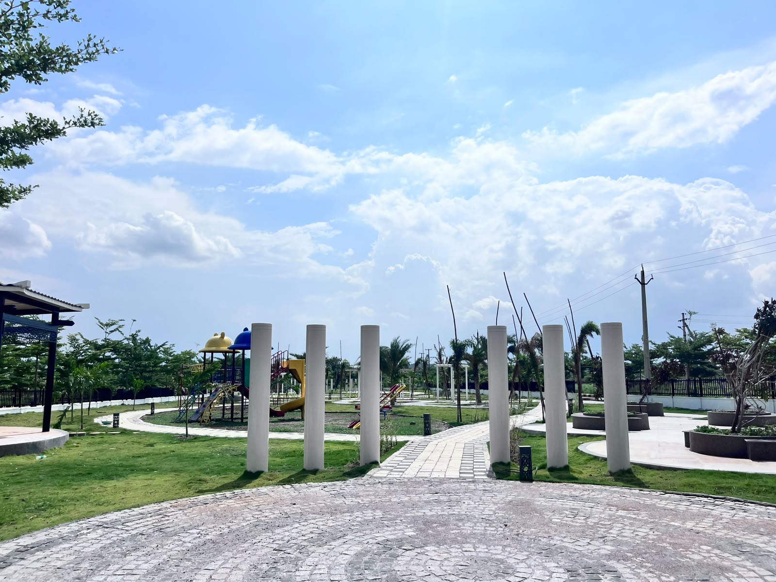 Open landscaped play area